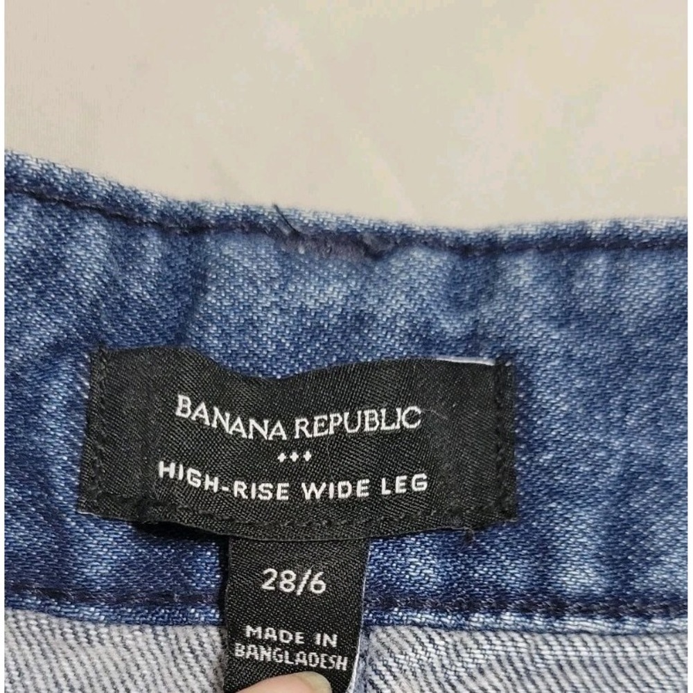 Banana Republic Women's Size 28 High-Rise Wide Leg Pleated Jeans Medium Wash - Picture 7 of 16